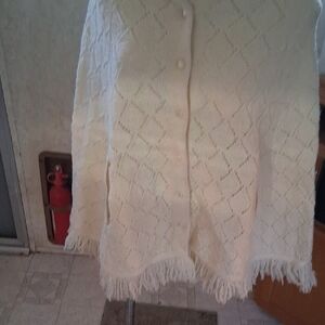 Elegant Cream Button-Up Women's Sweater